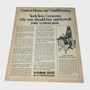 1970 York the Air Conditioning People Original Vintage Print Ad